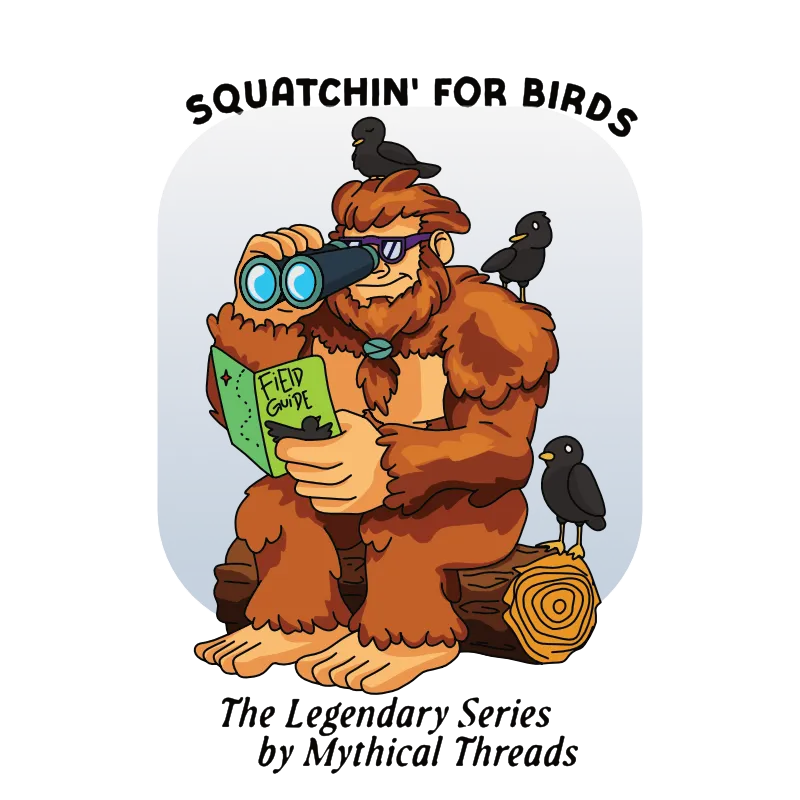 Birdwatching Bigfoot back graphic detail.