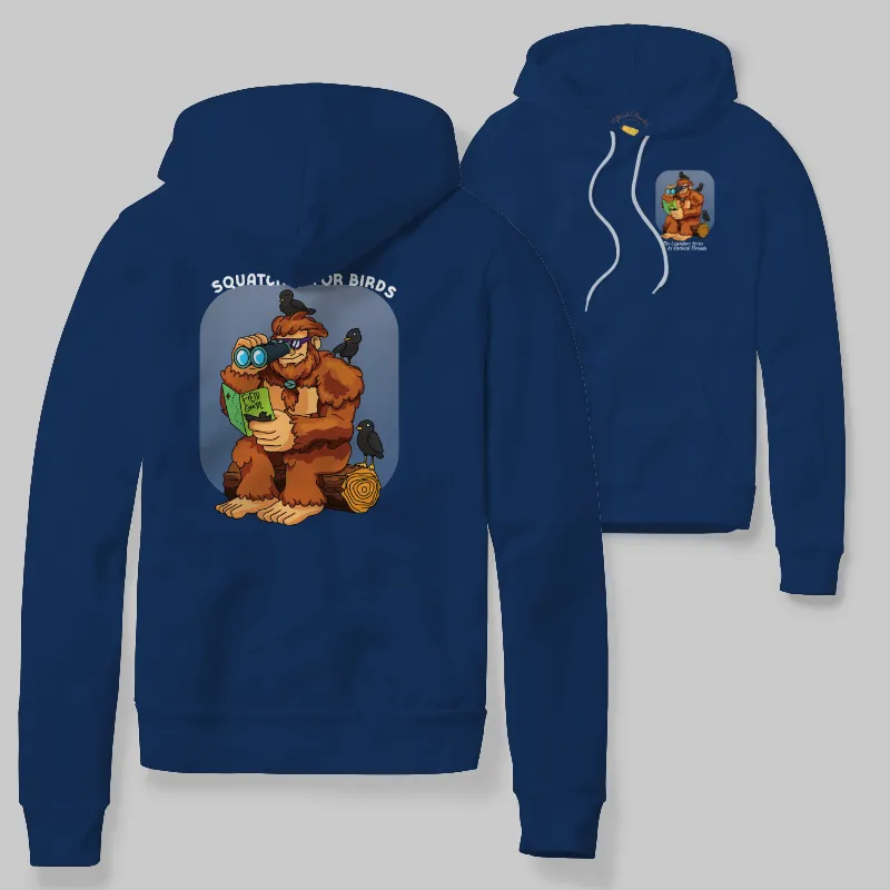 True Royal Hoodie with Bigfoot birdwatching graphic