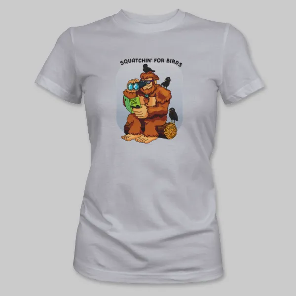 Athletic Grey Bigfoot Birdwatching Tee on the front.