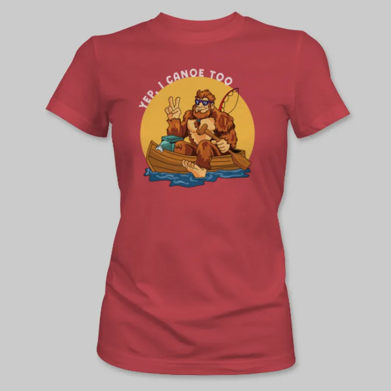 Berry Bigfoot Canoeing Tee on the front.