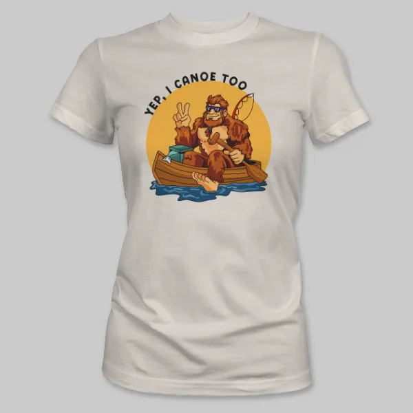 Natural Bigfoot Canoeing Tee on the front.