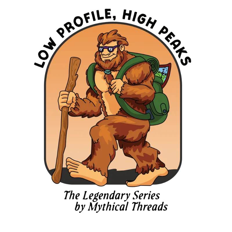 Hiking Bigfoot back graphic detail.