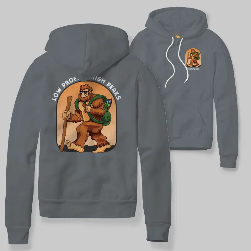 Pepper Hoodie with Bigfoot hiking graphic