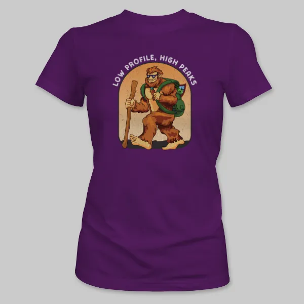 Team Purple Bigfoot Hiking Tee on the front.