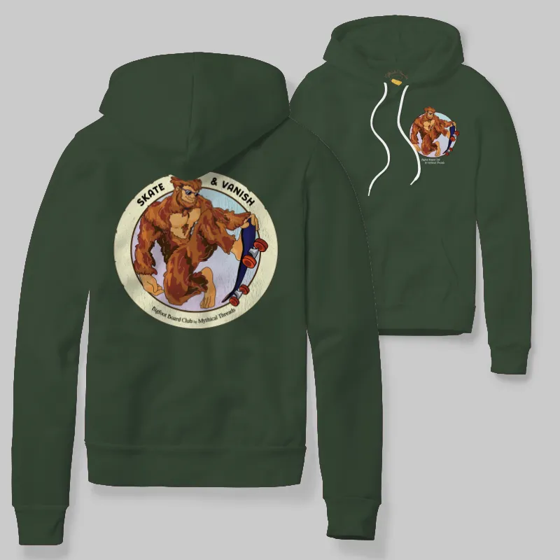 Blue Spruce Hoodie with Bigfoot skating graphic