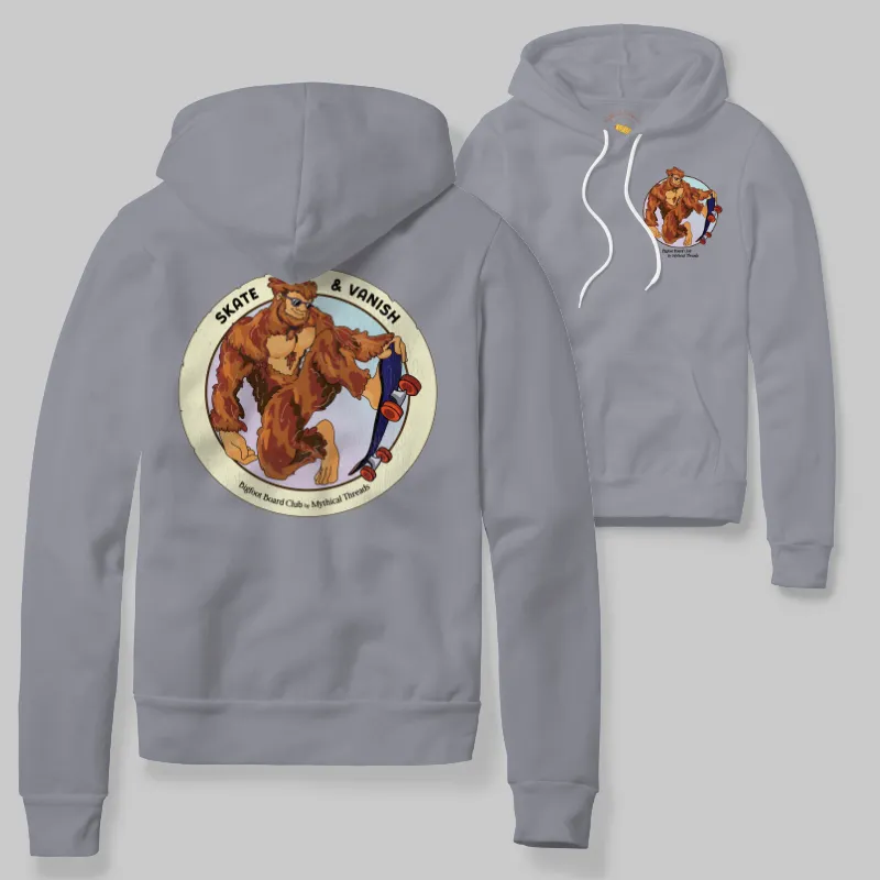 Grey Hoodie with Bigfoot skating graphic