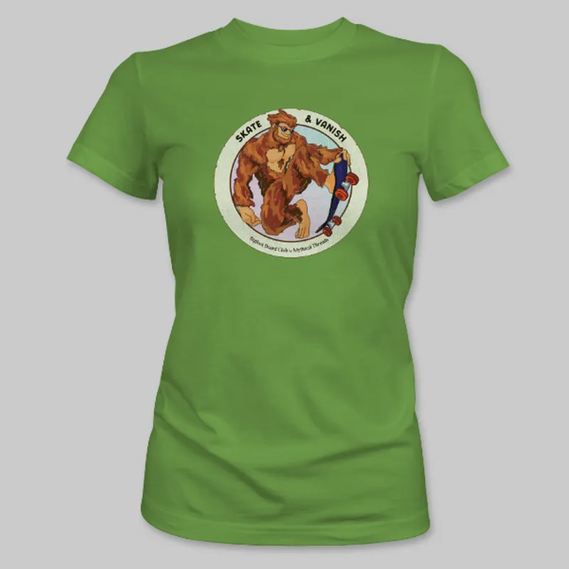 Leaf Green Bigfoot Skateboarding Tee on the front.