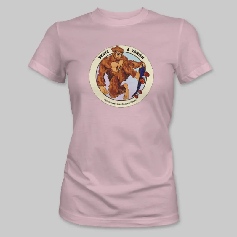 Pink Bigfoot Skateboarding Tee on the front.