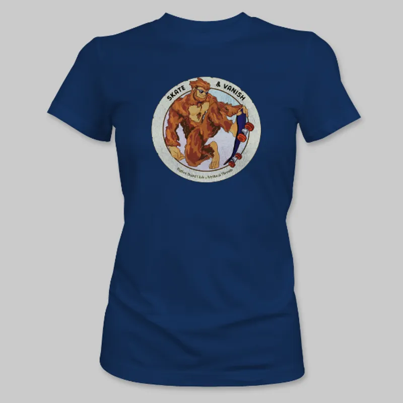 Royal Blue Bigfoot Skateboarding Tee on the front.
