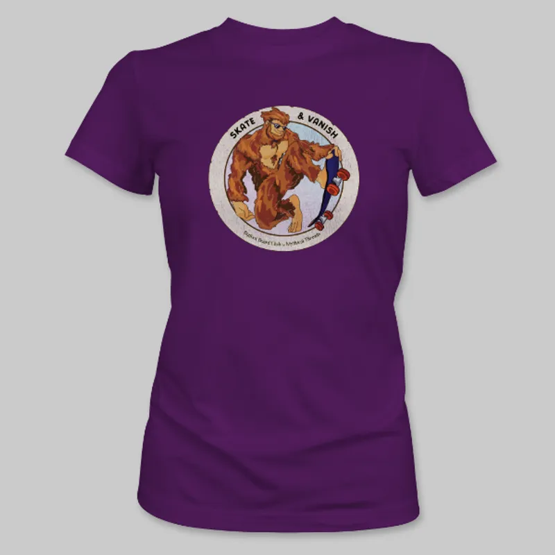 Team Purple Bigfoot Skateboarding Tee on the front.