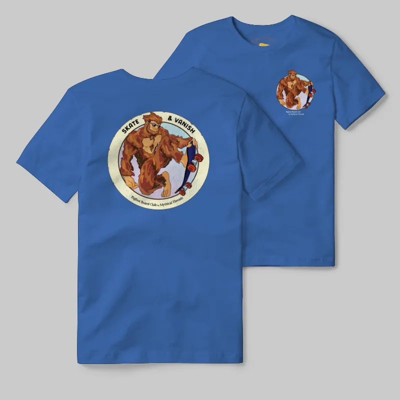Light Blue T-shirt with Bigfoot skateboarding graphic