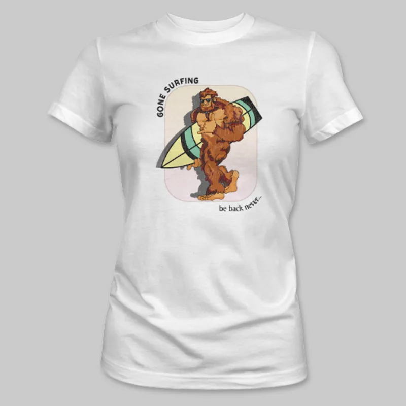 White Bigfoot Surfboard Tee on the front.