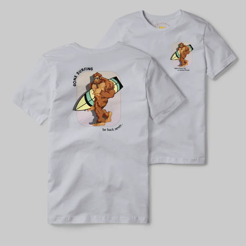 Athletic Grey T-shirt with Bigfoot surfboard graphic