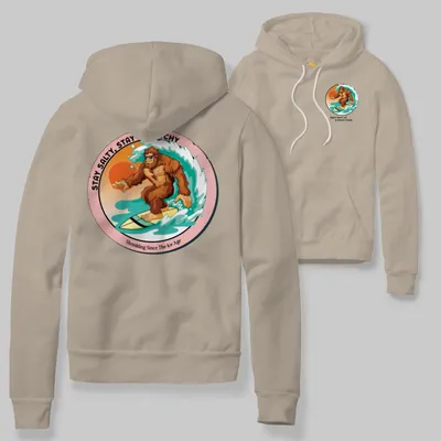 Sandshell Hoodie with Bigfoot surfing graphic