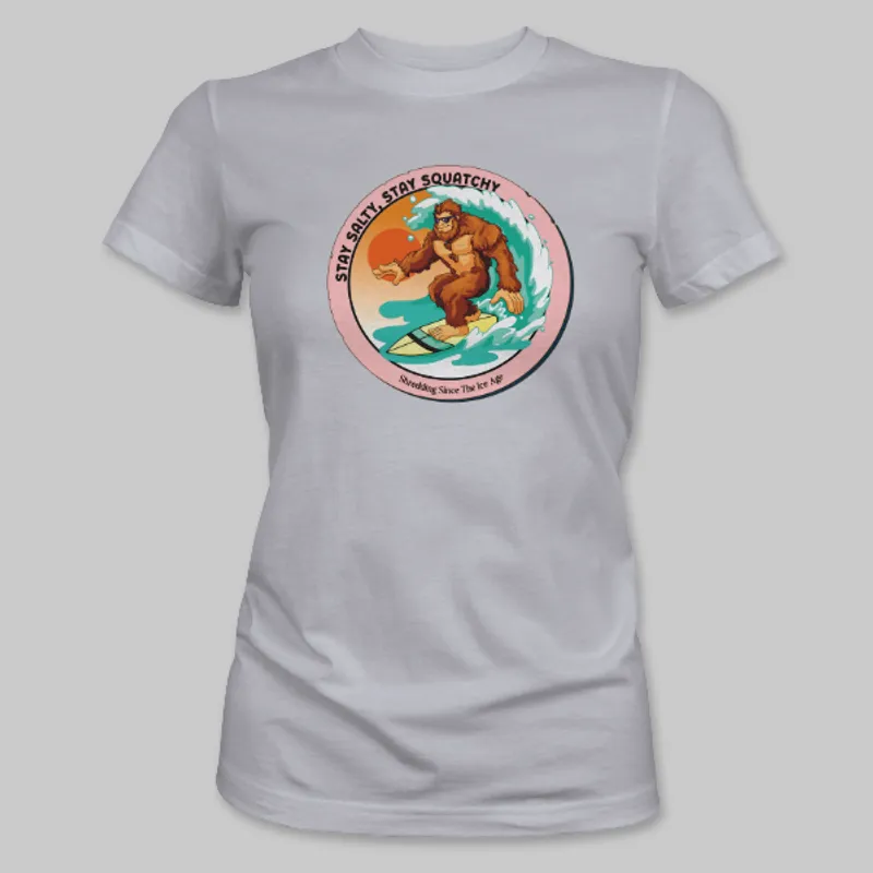 Athletic Grey Bigfoot Surfing Tee on the front.