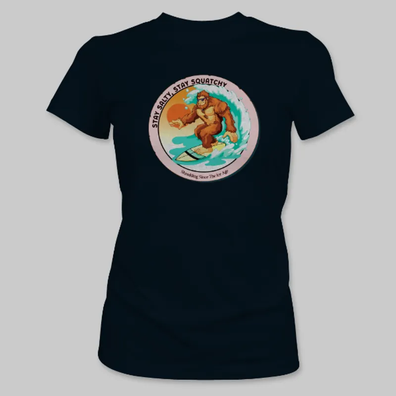 Black Bigfoot Surfing Tee on the front.
