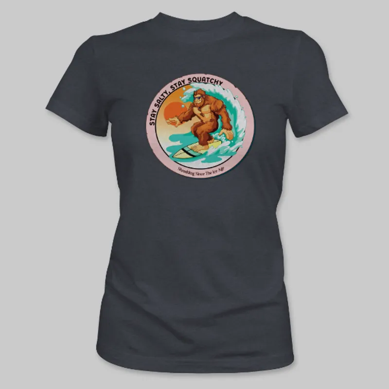 Dark Grey Heather Bigfoot Surfing Tee on the front.