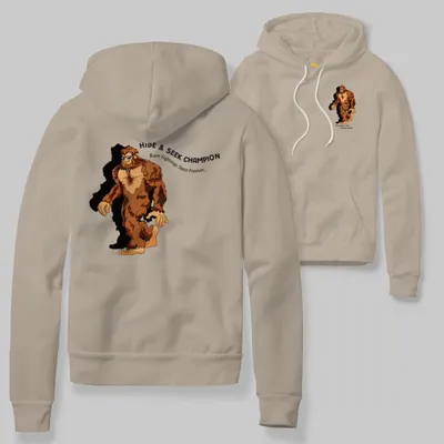 Sandshell Hoodie with Bigfoot walking graphic