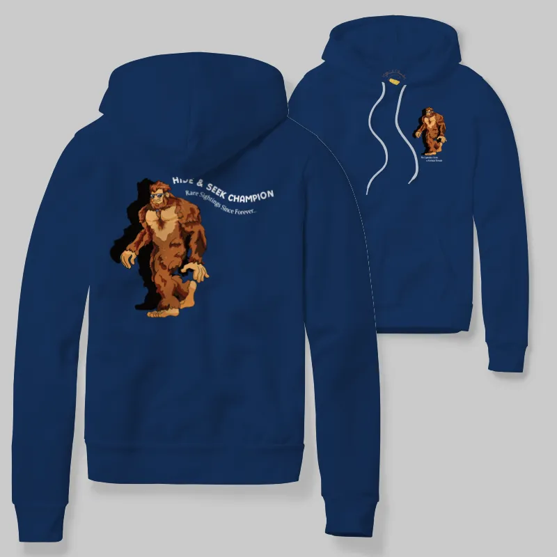 True Royal Hoodie with Bigfoot walking graphic