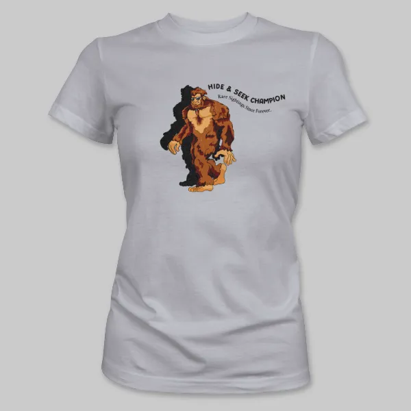 Athletic Grey Bigfoot Walking Tee on the front.