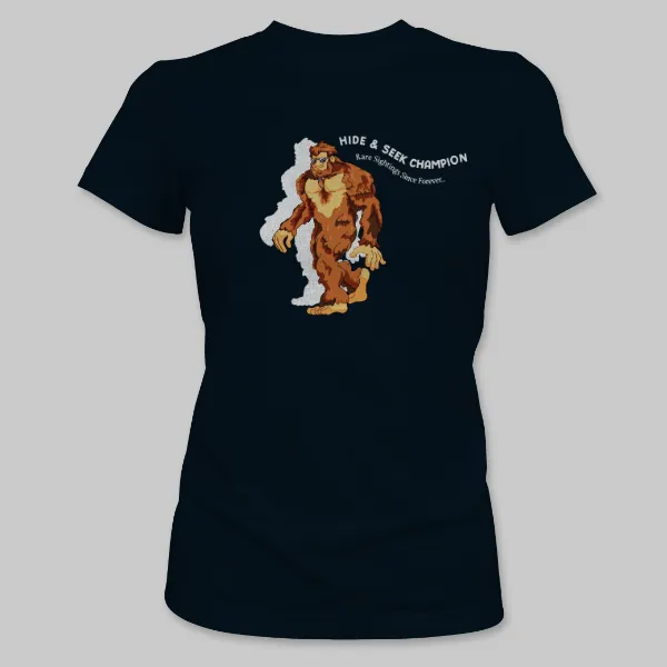 Black Bigfoot Walking Tee on the front.