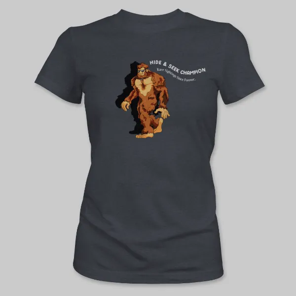 Dark Grey Heather Bigfoot Walking Tee on the front.