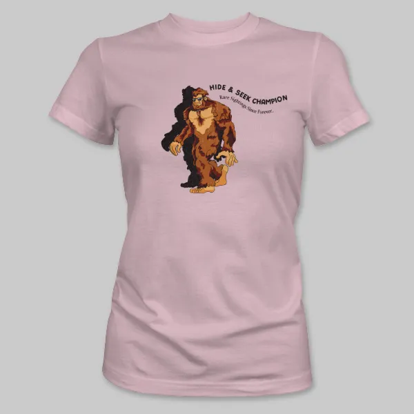 Pink Bigfoot Walking Tee on the front.