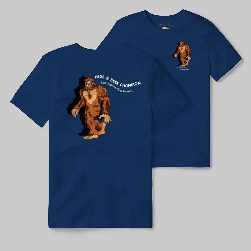 True Royal T-shirt with Bigfoot walking graphic