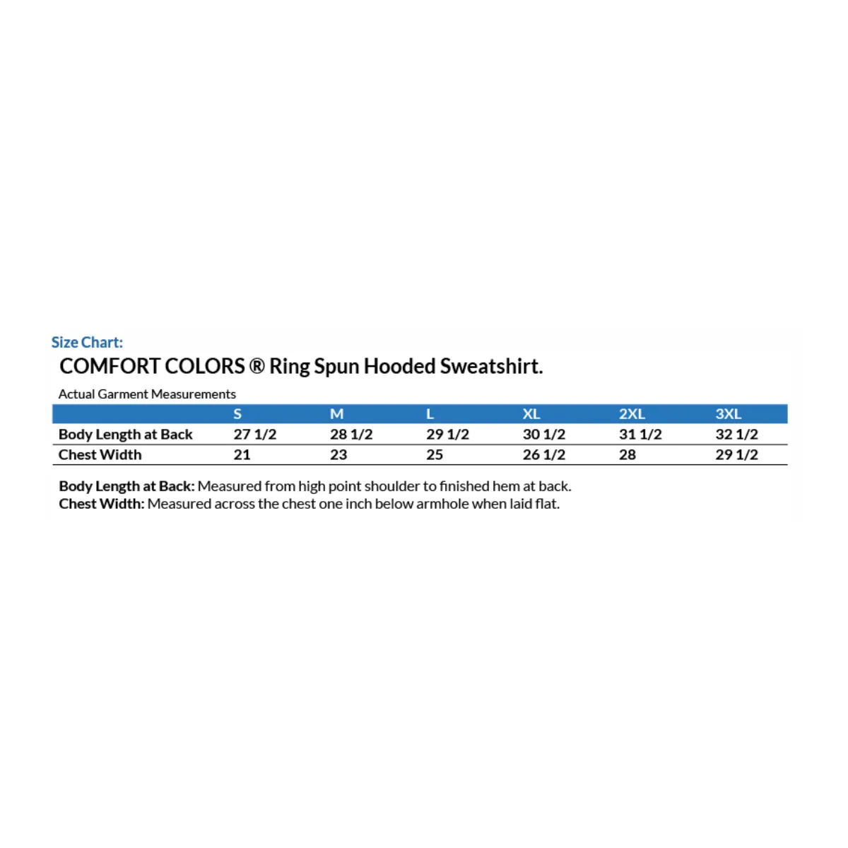 Sizing Chart