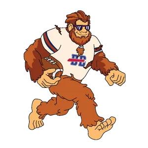 Bigfoot wearing Buffalo Bills gear