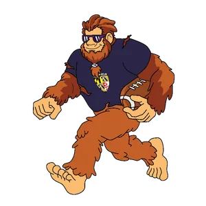 Bigfoot wearing Baltimore Ravens gear