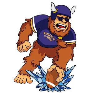Bigfoot for the Vikings Bigfoot wearing Minnesota Vikings gear