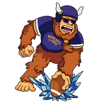 Bigfoot for the Vikings Bigfoot wearing Minnesota Vikings gear