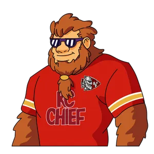 Bigfoot for the Chiefs Bigfoot wearing Kansas City Chiefs gear