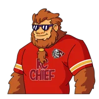 Bigfoot for the Chiefs Bigfoot wearing Kansas City Chiefs gear