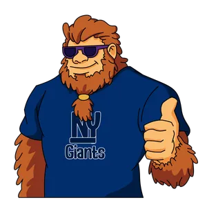 Bigfoot for the Giants Bigfoot wearing New York Giants gear