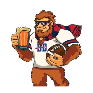 Bigfoot wearing Buffalo Bills gear
