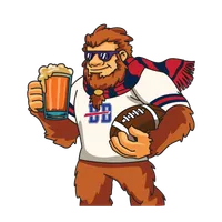 Bigfoot wearing Buffalo Bills gear