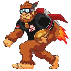 Bigfoot wearing Green Bay Packers gear