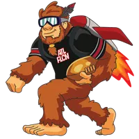 Bigfoot wearing Green Bay Packers gear