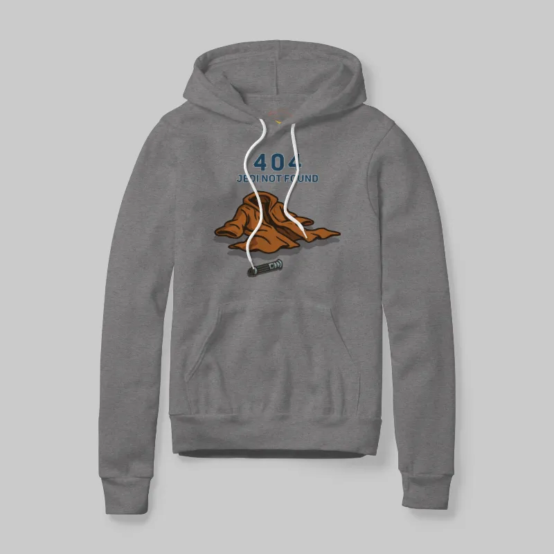 Heather Grey Hoodie with 404 Jedi Not Found graphic
