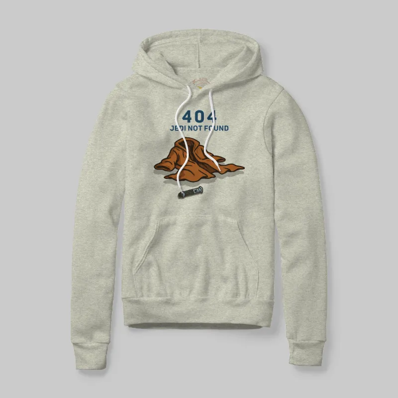 Oatmeal Heather Hoodie with 404 Jedi Not Found graphic
