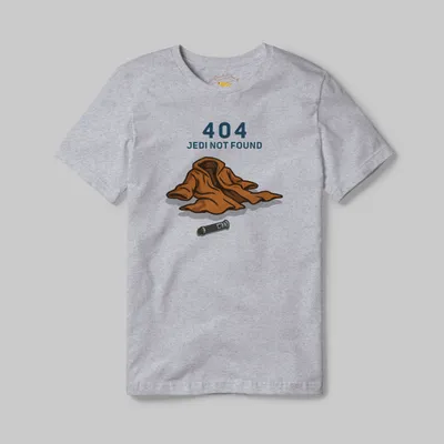 Athletic Grey T-shirt with Jedi 404 not found graphic