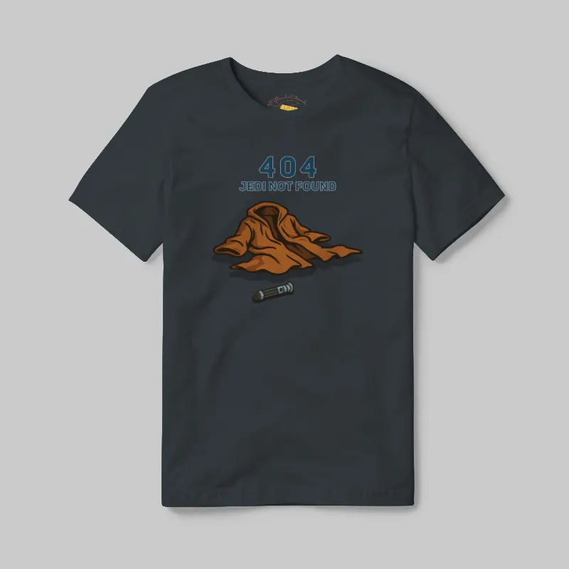 Charcoal T-shirt with Jedi 404 not found graphic