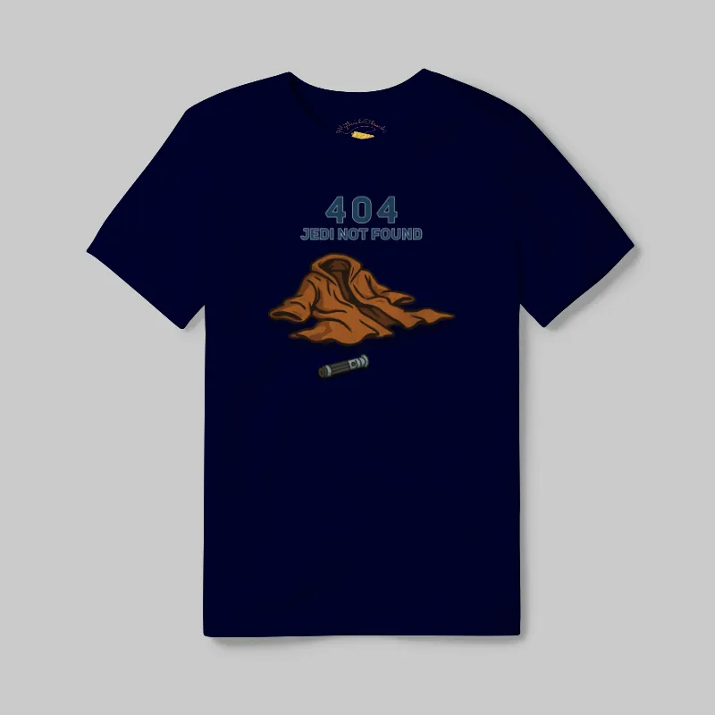 Navy T-shirt with Jedi 404 not found graphic