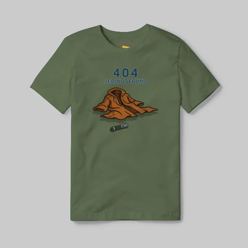 Olive T-shirt with Jedi 404 not found graphic