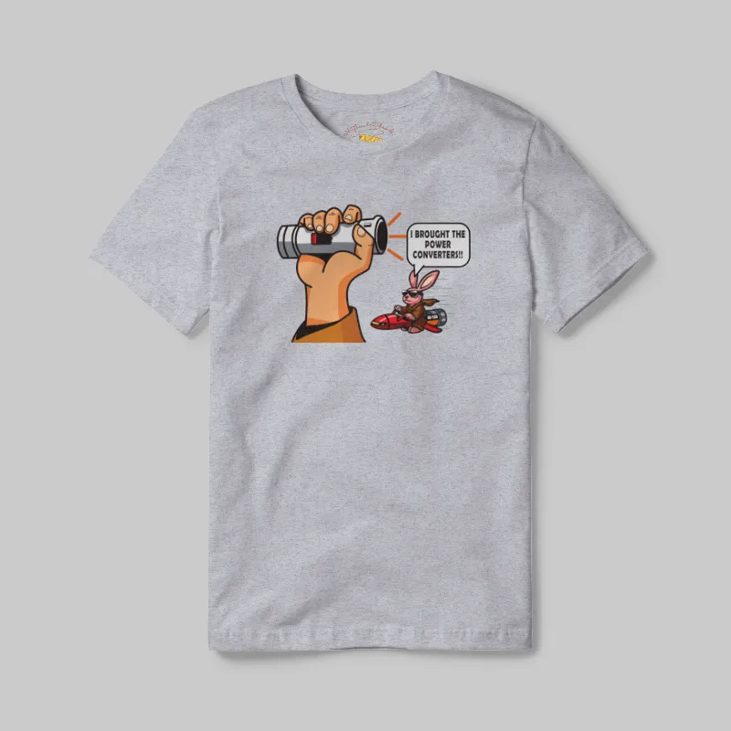 Athletic Grey T-shirt with Dead Lightsaber Power Converters graphic