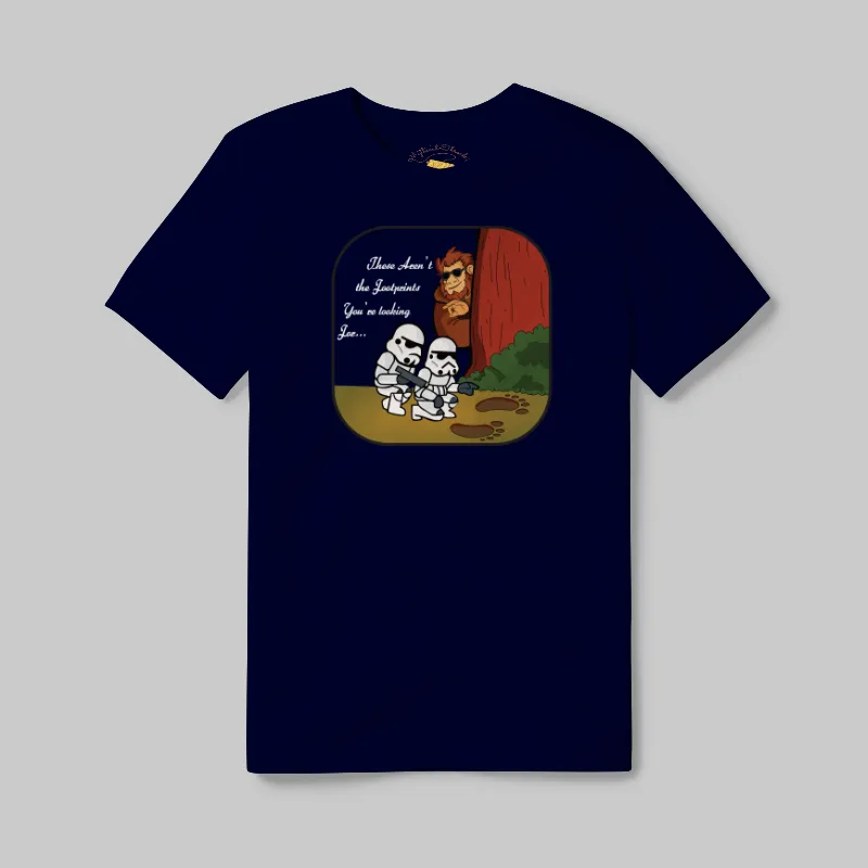 Navy T-shirt with Bigfoot Jedi Mind Trick graphic