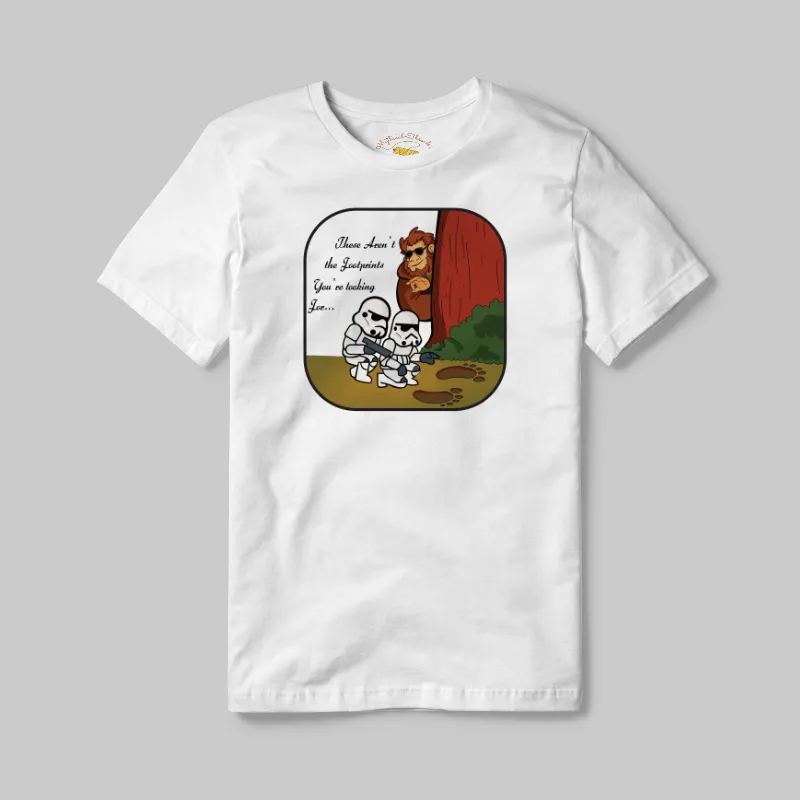 White T-shirt with Bigfoot Jedi Mind Trick graphic