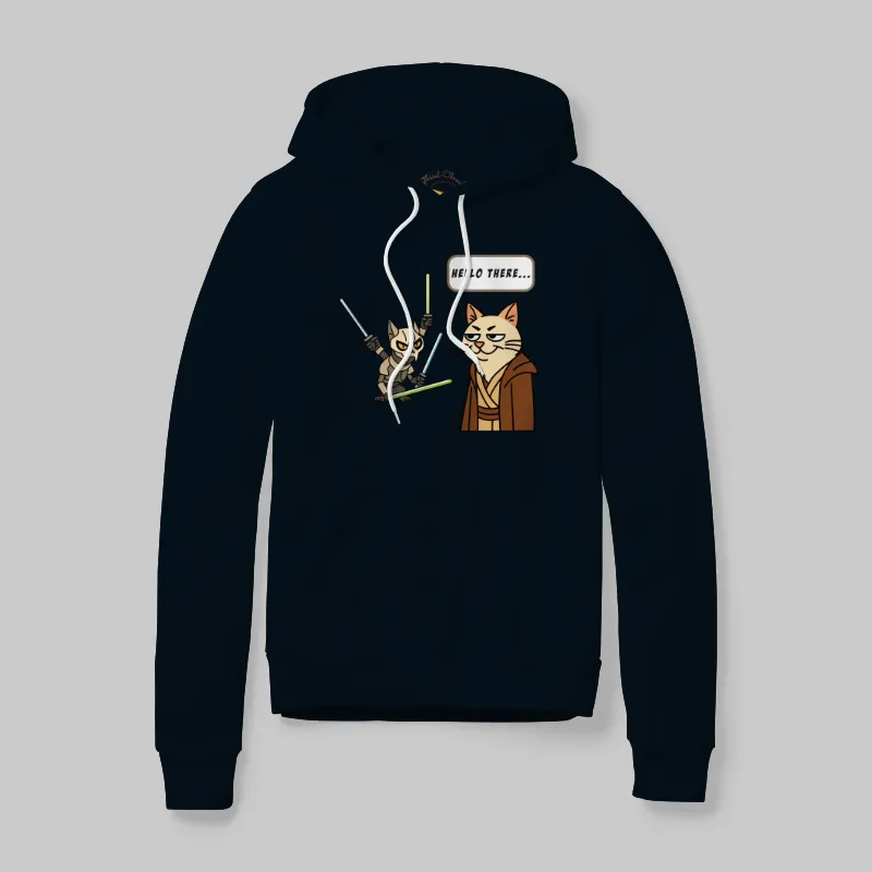 Black Hoodie with Hello There graphic
